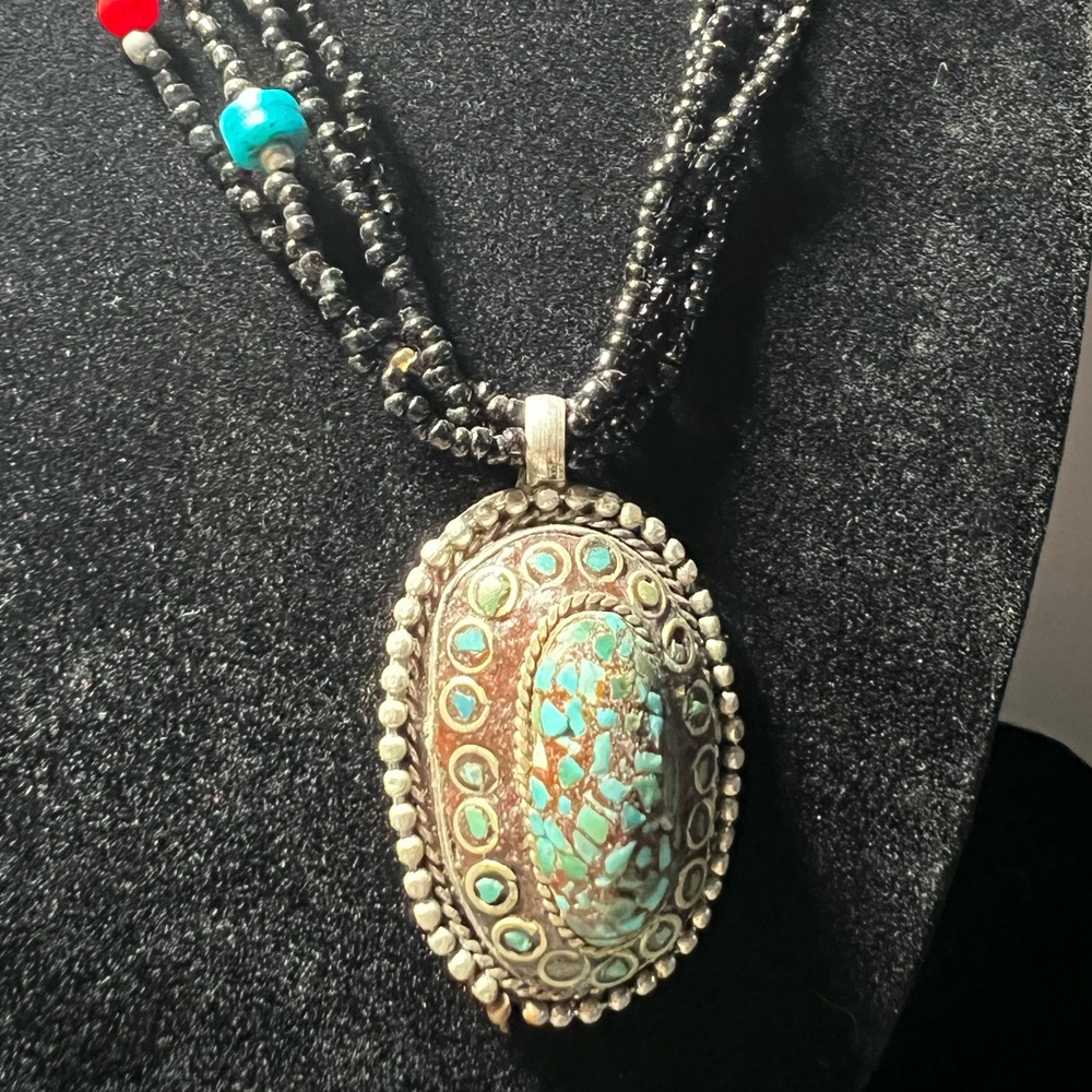 Beautiful Silver tones turquoise & Coral beads